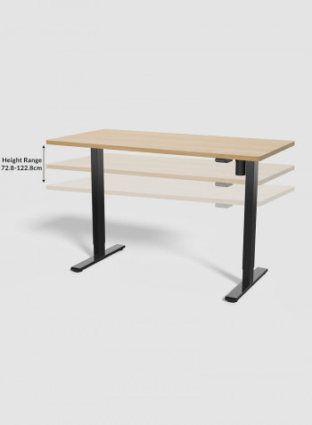 Standing Desk I Electric Height Adjustable Desk with single motor Black/Oak