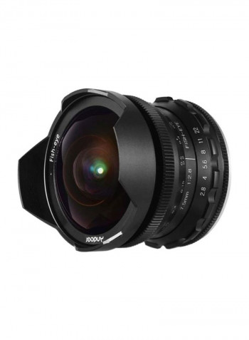 7.5mm Manual Focus Fisheye Lens 2.8x2.8inch Black