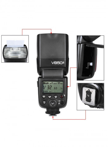 V850II GN60 2.4G Off Camera 1/8000s HSS Camera Flash Speedlight Black
