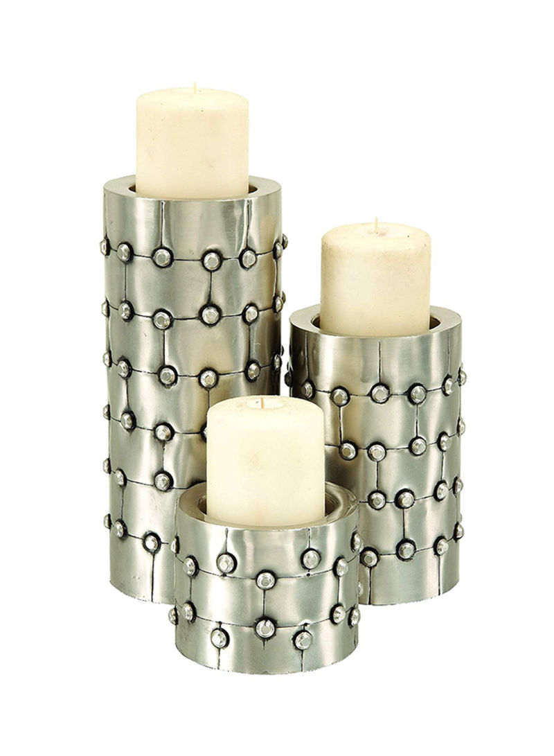 3-Piece Candle Holder White 16 x 16 x 3inch