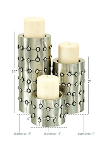 3-Piece Candle Holder White 16 x 16 x 3inch