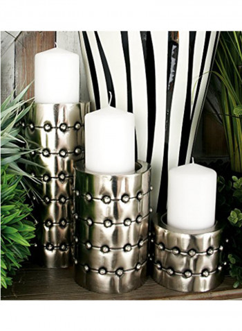 3-Piece Candle Holder White 16 x 16 x 3inch