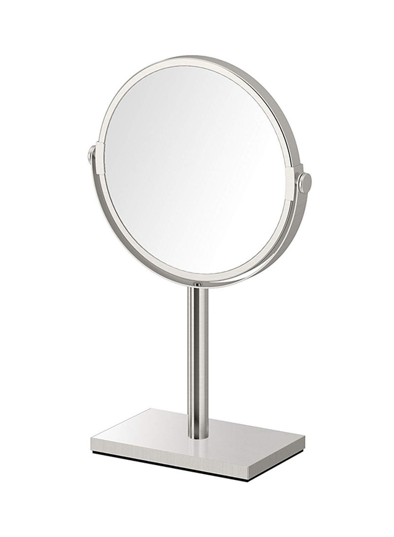 Modern Rectangle Base Bathroom Makeup Mirror Silver