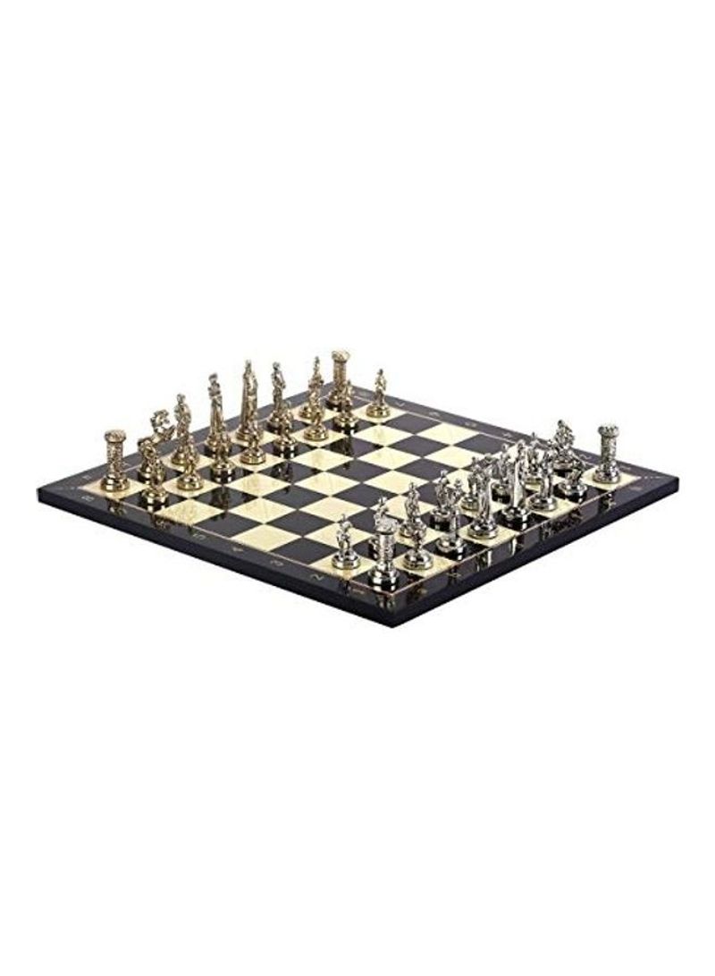 Medium Metal Walnut Chess Set