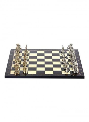 Medium Metal Walnut Chess Set