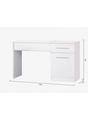 Abra Dresser With Mirror White 129x42x76cm