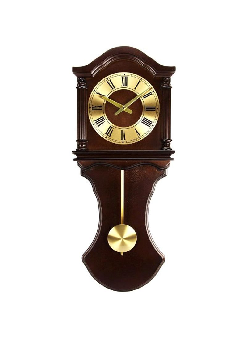 Pendulum Wall Clock Brown/Gold 27.5x11.8x4.2inch