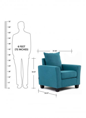 Alessandra 1-Seater Sofa Turqouise 37.4x32.67x32.67inch