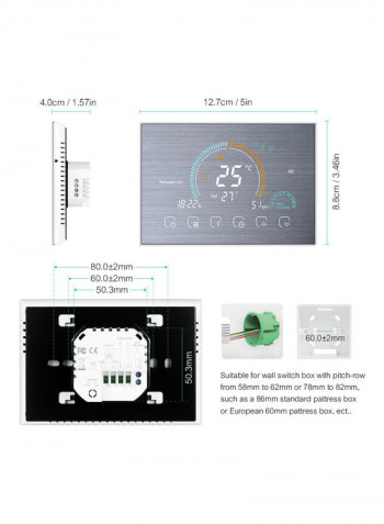 Wi-Fi Smart LCD Thermoregulator Grey