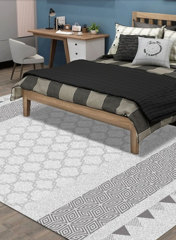 Modern Simple Geometric Print Rectangle Soft Anti-Slip Rug Grey 140*200(W*L)cmcm