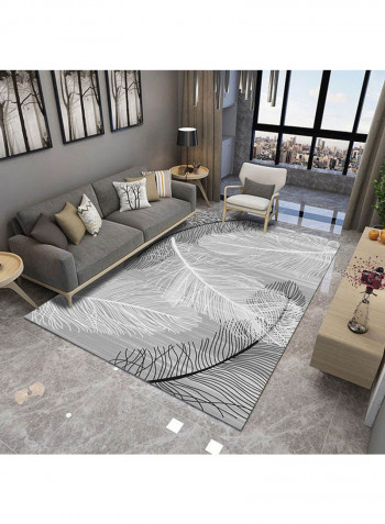 Feather Themed Modern Rug Grey/White/Black 140x200cm