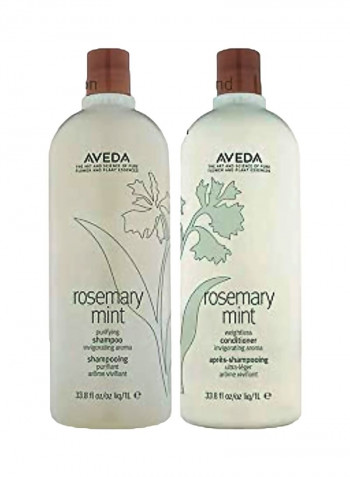 Rosemary Mint Shampoo And Conditioner Set 1L