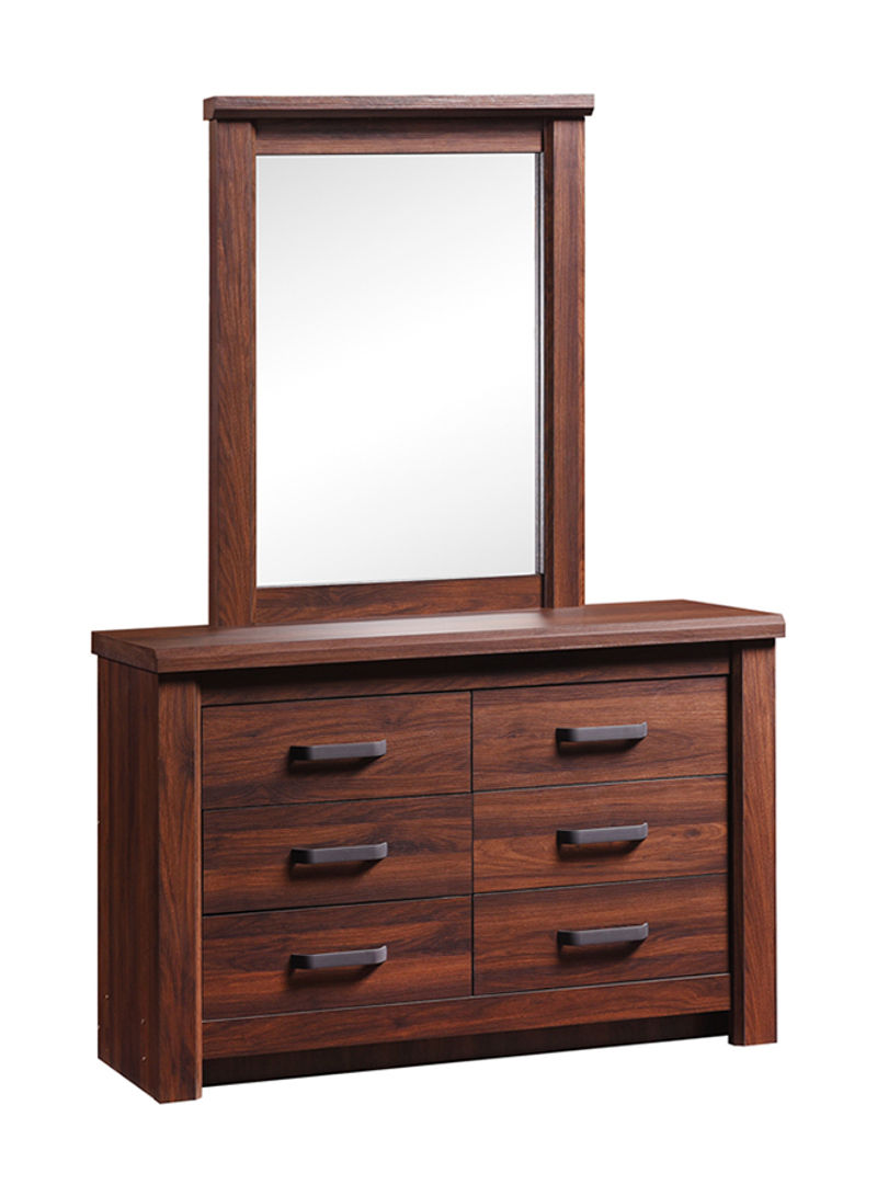 Braxton Dresser With  Mirror Brown 120 x 47 x 178centimeter
