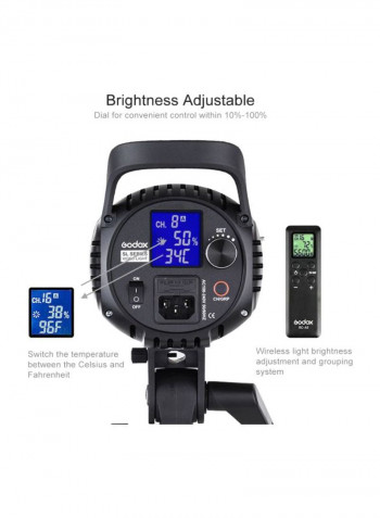 High Power LED Remote Control Video Light White/Black