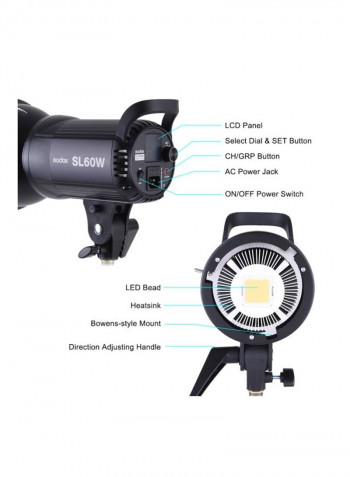 Remote Control Video Light Black/Silver