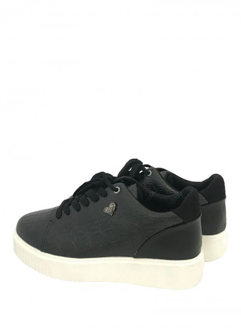 Women's Lace-Up Low Top Sneakers Black/White