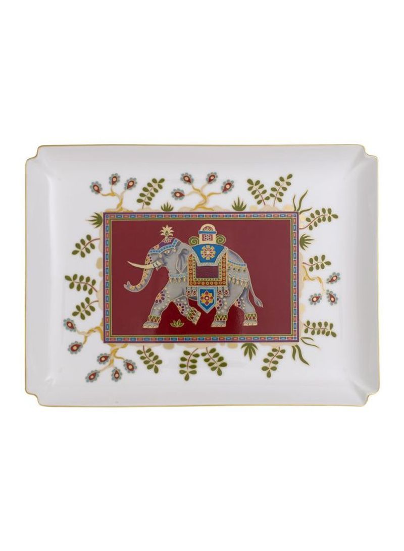 Samarkand Rubin Gifts Serving Platter White/Red 280x210x29millimeter