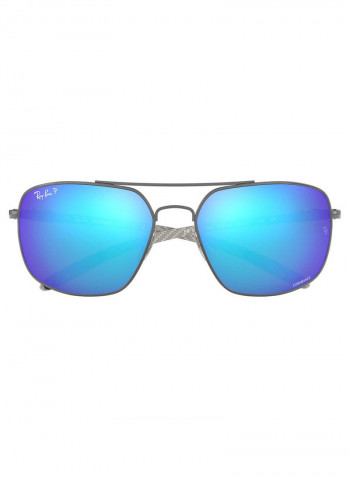 Men's Full Rim Rectangular Sunglasses - Lens Size: 62 mm