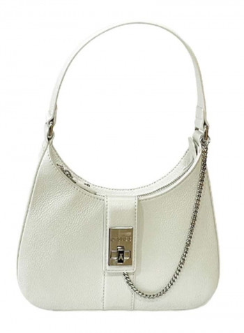 Elegant Chain Detail Shoulder Bag White