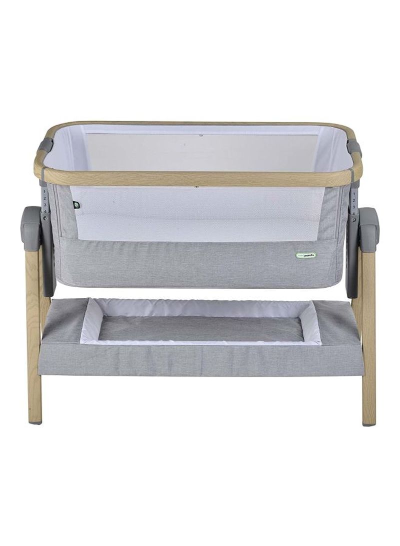 Natural Co-sleeper Stand-Alone Baby Crib with Mosquito Net 0m-6m, Light grey
