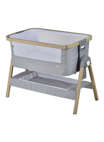 Natural Co-sleeper Stand-Alone Baby Crib with Mosquito Net 0m-6m, Light grey