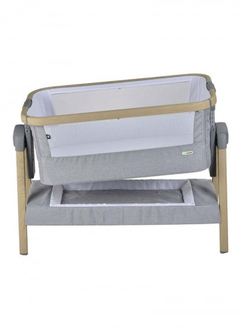 Natural Co-sleeper Stand-Alone Baby Crib with Mosquito Net 0m-6m, Light grey
