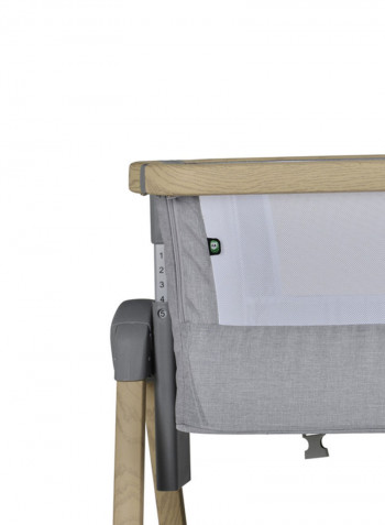Natural Co-sleeper Stand-Alone Baby Crib with Mosquito Net 0m-6m, Light grey