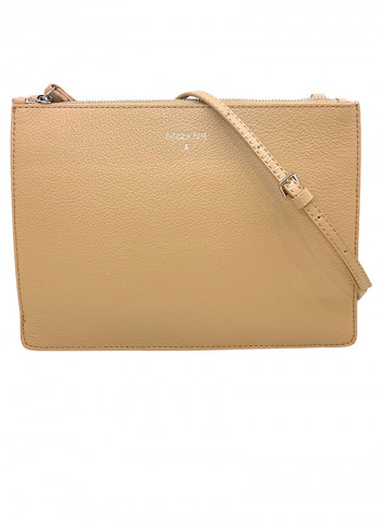Solid Pattern Shoulder Bag Beige