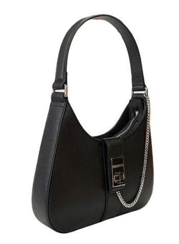 Elegant Chain Detail Shoulder Bag Black