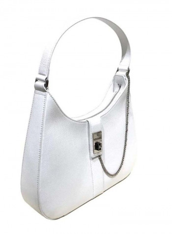 Elegant Chain Detail Shoulder Bag White