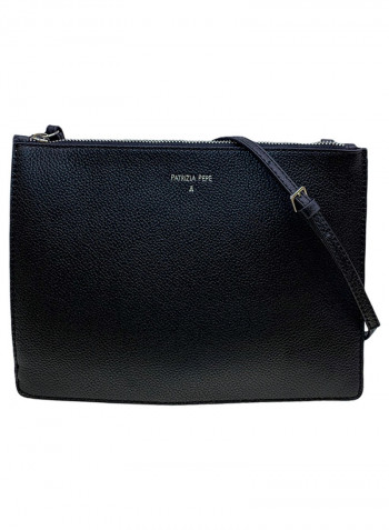 Solid Pattern Shoulder Bag Black