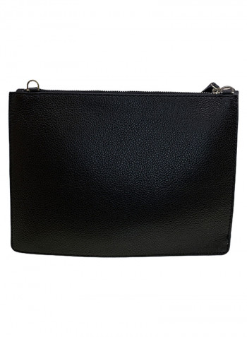 Solid Pattern Shoulder Bag Black