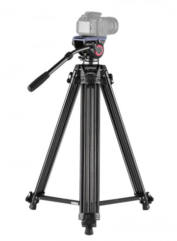 Professional Aluminum Alloy Video Tripod 67inch Black