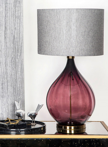 Handmade Table Lamp Featuring Glasswork Malbec Purple 64cm