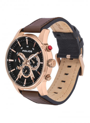 Men's Leather Analog Wrist Watch P 15523JSR-02