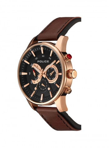 Men's Leather Analog Wrist Watch P 15523JSR-02