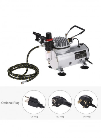 220V Professional Gravity Feed Dual Action Airbrush Air Compressor Kit Multicolour 41.50X16.00X31.00cm