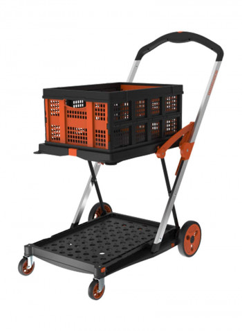 Folding Double Level Platform Trolley Orange 20/60kg