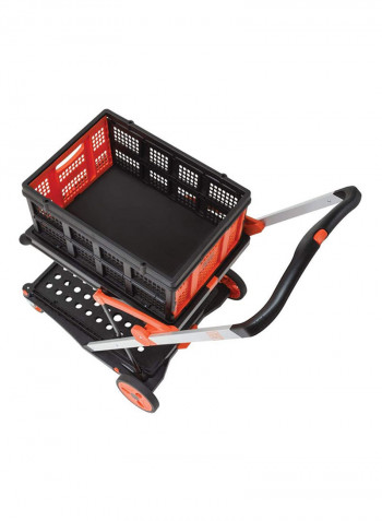 Folding Double Level Platform Trolley Orange 20/60kg