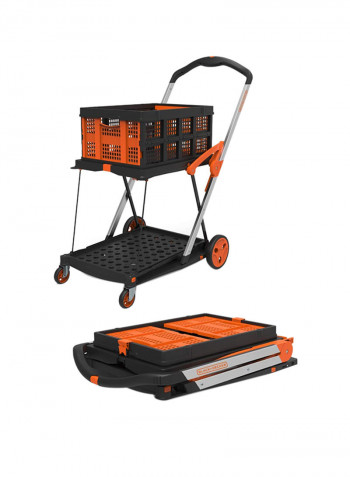 Folding Double Level Platform Trolley Orange 20/60kg