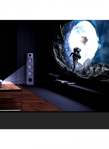 LED Projector 1080p 4200 Lumens supports Airplay/Miracast with 120-Inch Projector Screen PROJ-WO-29-S_SCR-04 Silver