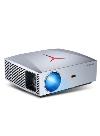 LED Projector 1080p 4200 Lumens supports Airplay/Miracast with 120-Inch Projector Screen PROJ-WO-29-S_SCR-04 Silver