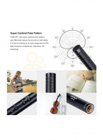 Shotgun Photography Condenser Microphone Black
