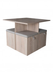 5-Piece Mason Square Dining Set Beige 80 x 75 x 80centimeter
