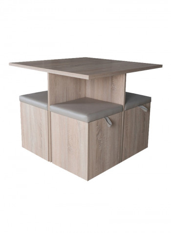 5-Piece Mason Square Dining Set Beige 80 x 75 x 80centimeter