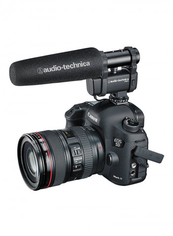 Stero And Mono Camera-Mount Microphone AT8024 Black
