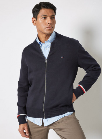 Logo Zip-Through Cardigan Desert Sky