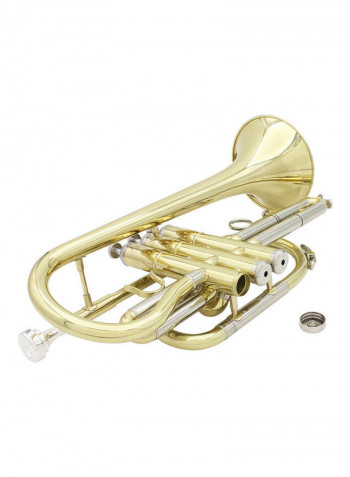 Professional Bb Flat Cornet Brass Instrument with Carrying Case Gloves Cleaning Cloth  Brushes