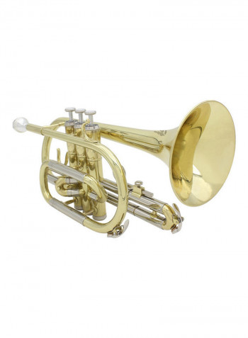 Professional Bb Flat Cornet Brass Instrument with Carrying Case Gloves Cleaning Cloth  Brushes