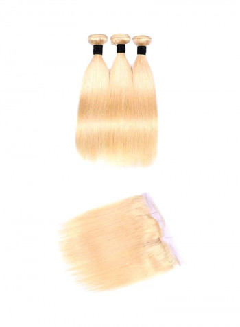 3-Piece Brazilian Straight Hair Extensions 613 Blonde